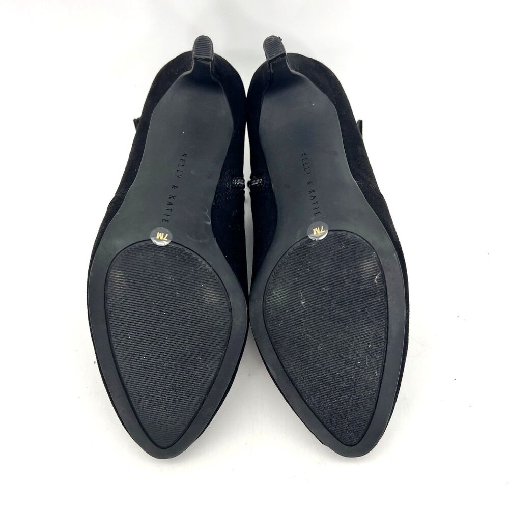 Kelly & Katie Black Chayse Almond Toe Side Cutout High Heels Womens 7M Zippered - Picture 6 of 16
